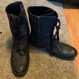 Target boots black combat style lace up with zipper side
